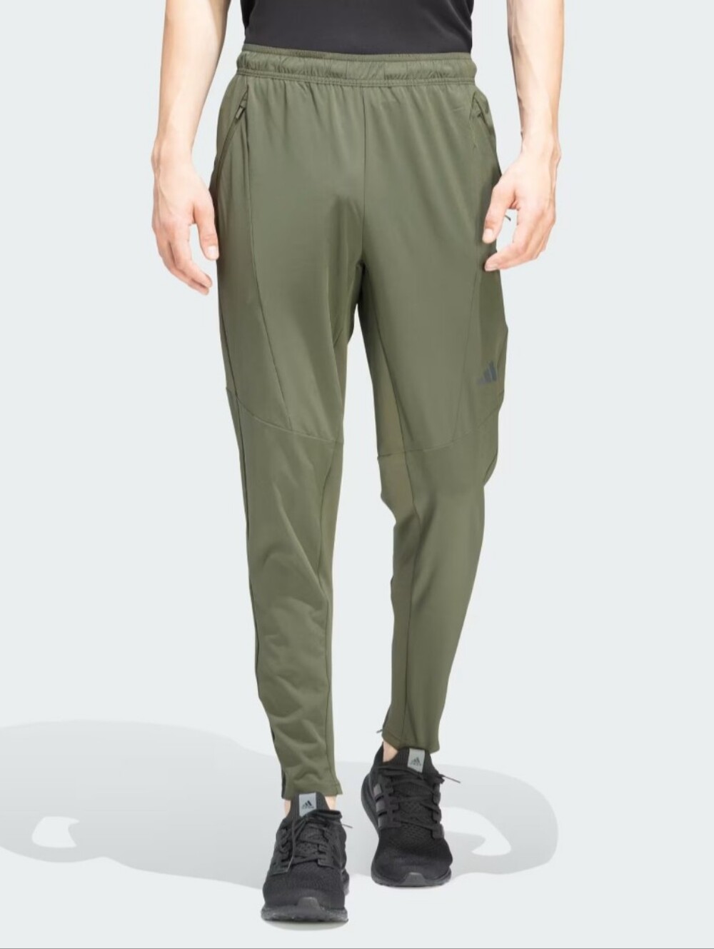 Adidas Men's Green AEROREADY Jogger Pants XL Pull-On Elastic Waist Zip Pocket